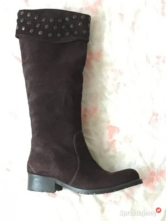 1raz włożoneOrginalne zamszowe Kozaczki z Kozaki pomorskie Gdańsk