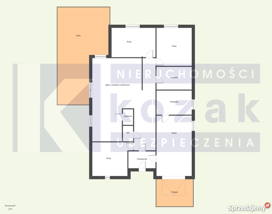 Piękny dom parterowy 140 m2 na działce 530 m2 Lipno