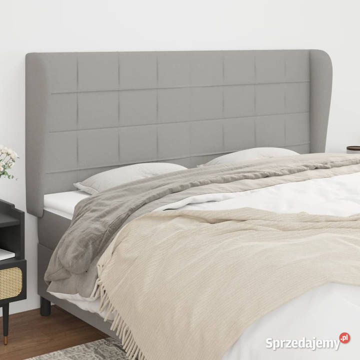Zagłówek uszak jasnoszary 203x23x118128 tkanina Warszawa
