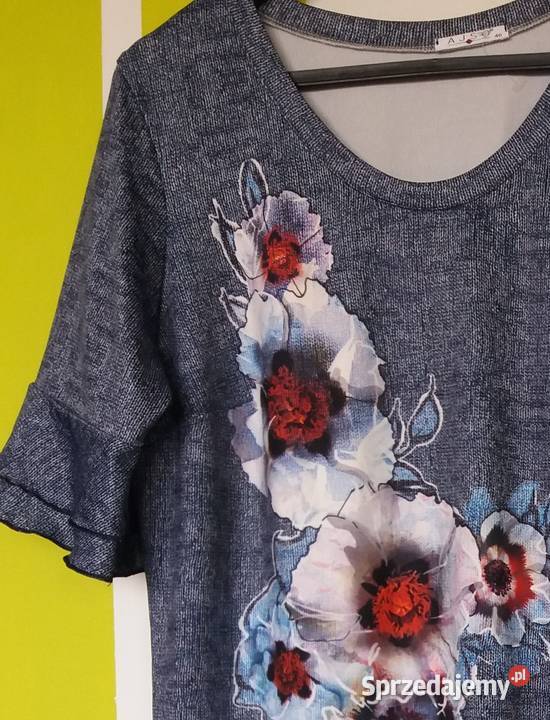 L Wygodna sukienka z motywem kwiatowym Butik Spódnice i sukienki Gliwice