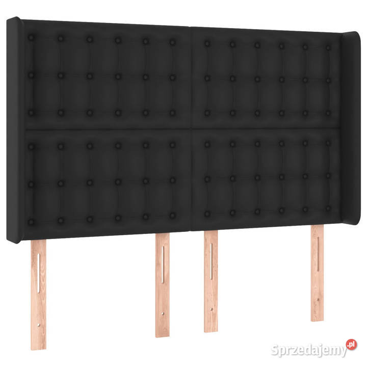 Zagłówek do łóżka z LED czarny 147x16x118128 mazowieckie Warszawa