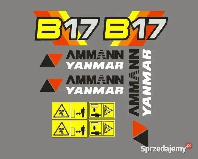 Naklejki oklejenie AMMANN YANMAR B17 Zamiennik Części maszyn i innych pojazdów