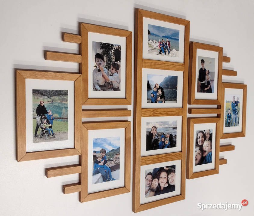 Drewniana Multirama Ramka na 10 zdjęć 15X21 Kraków