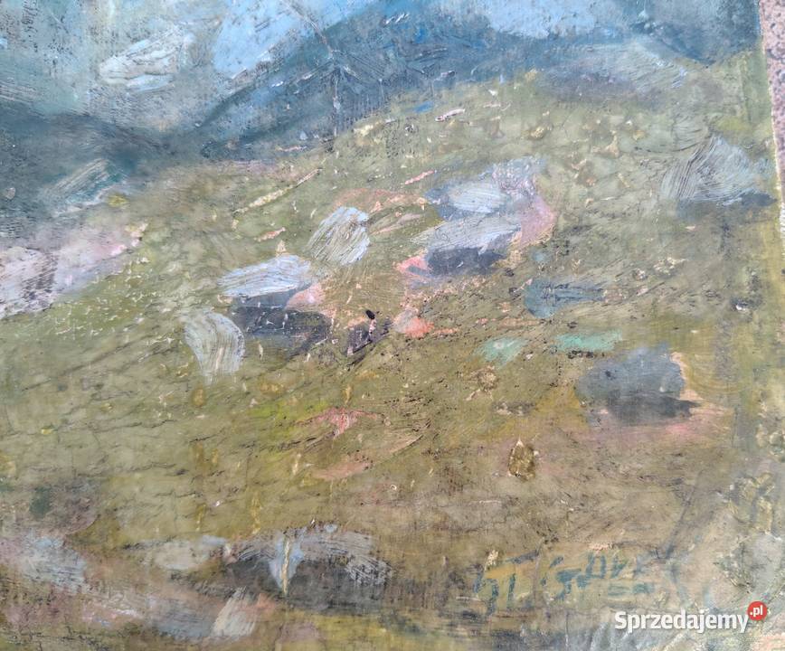 Obraz olejny Góry antyk Kartuzy