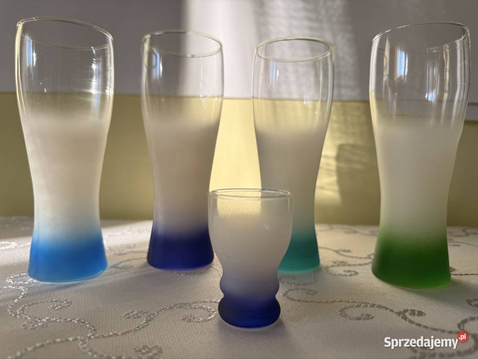 Zestaw Szklanek Szronionych Kieliszek Vintage