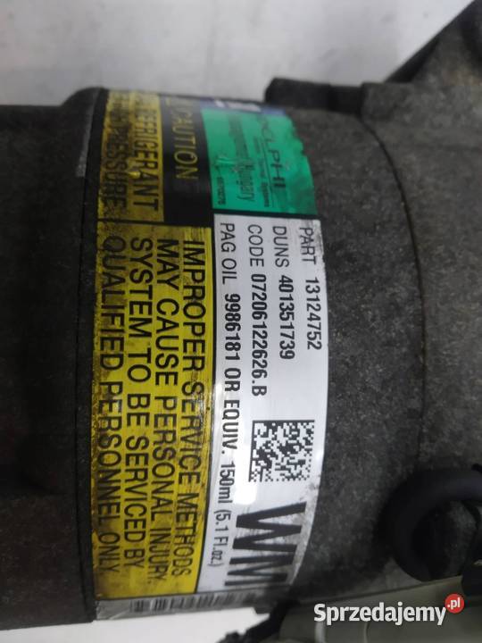 SPRĘŻARKA KLIMATYZACJI 13124752 19 CDTI Opel Rok produkcji 2007 sprzedam