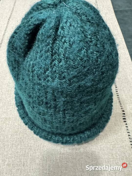 Czapka damska z alpaki zielona handmade Polska Dla kobiet Częstochowa