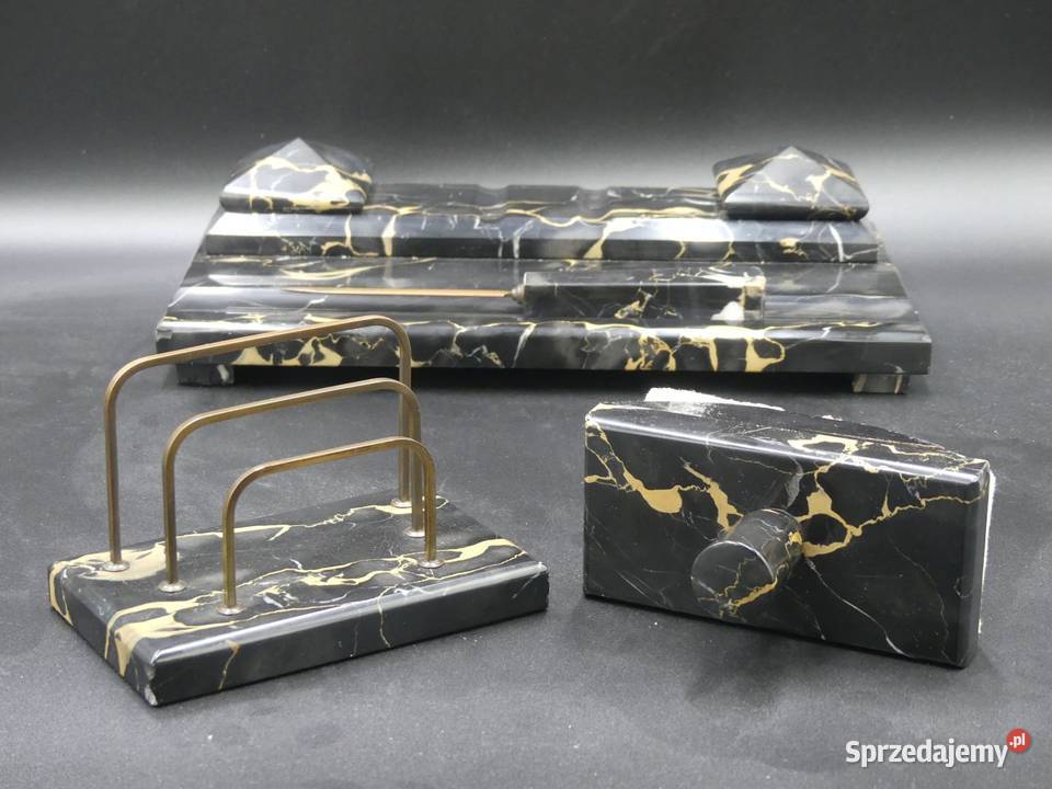 Piękny duży przybornik kałamarz garnitur na Poznań