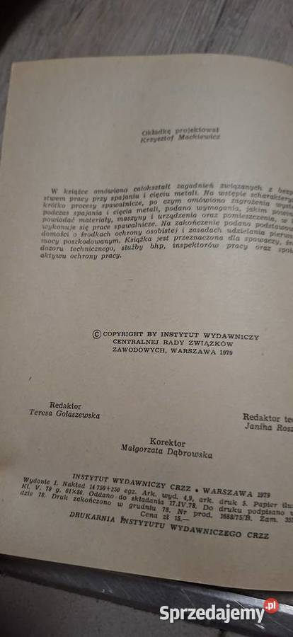 1 wydanie PRL niski nakład Spajanie i cięcie Łęczyca