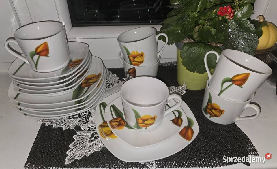 Zestaw do kawy tulipan trio Sosnowiec sprzedam