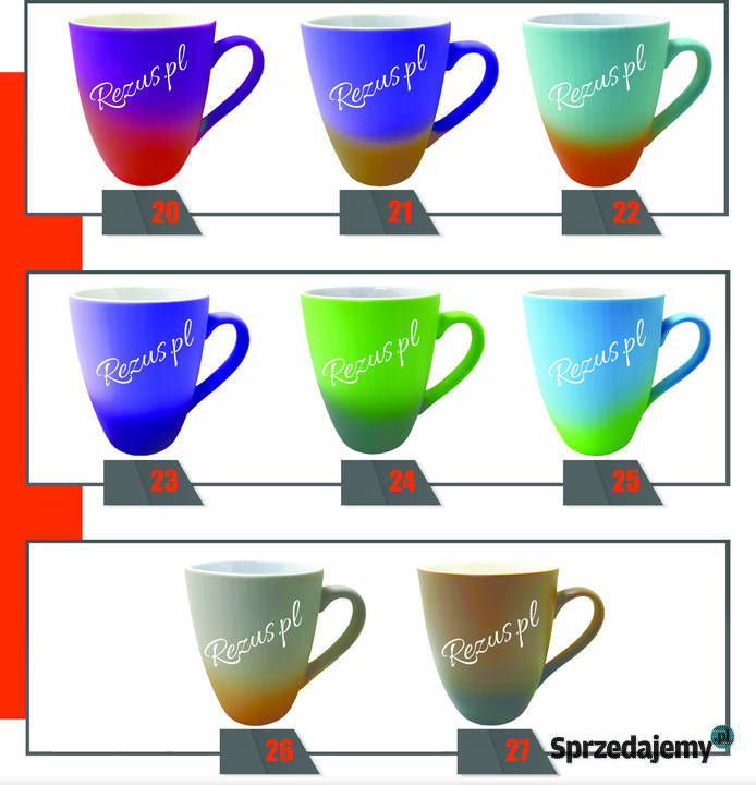 Kubki grawerowane 27 kolorów Wyposażenie wnętrz Brzozów