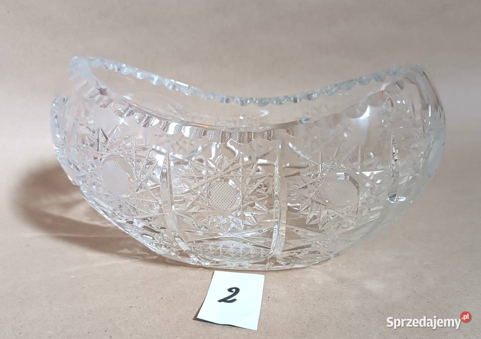 Misa kryształowa w kształcie łódki duża ciężka Opole