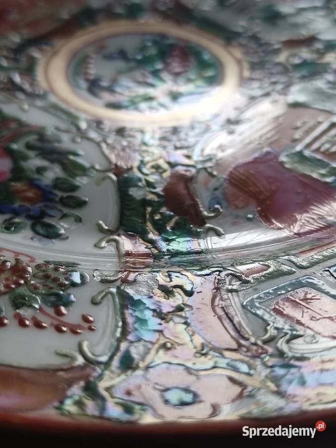 Antyczny talerz porcelanowy Famille Rose Janów Lubelski sprzedam