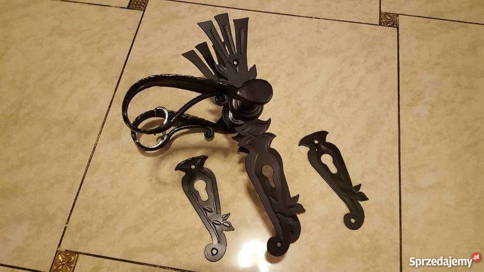Uchwyt do drzwi czarny pochwyt kuty antaba retro Metalowe małopolskie