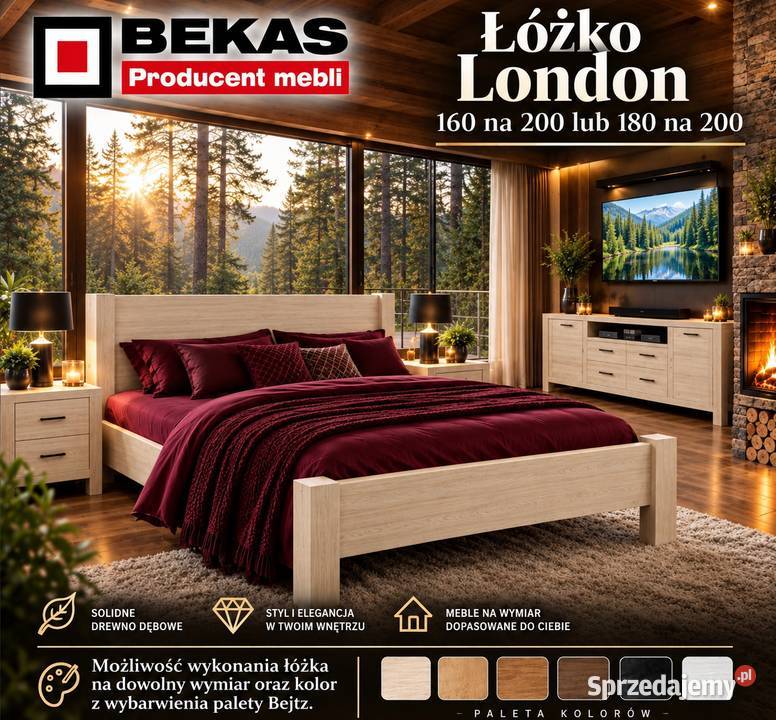 Solidne Dębowe Prowansalskie ŁÓŻKO LONDYN Biały Piła sprzedam