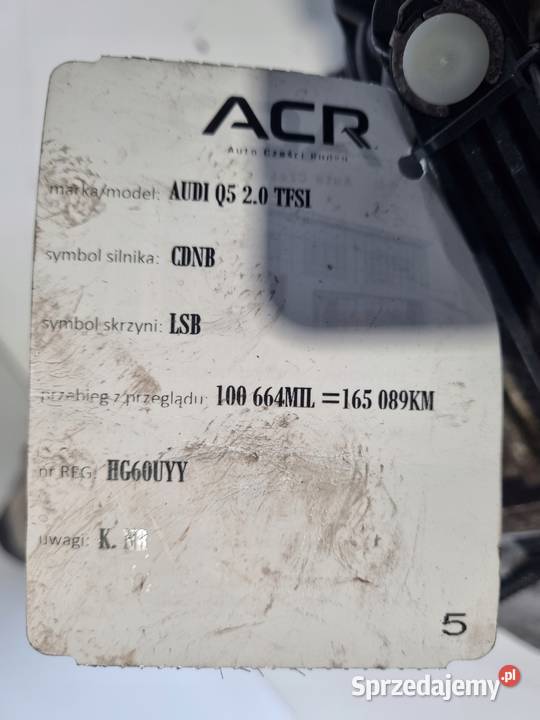 SKRZYNIA BIEGÓW Audi Q5 I 8R 20 TFSI manualna