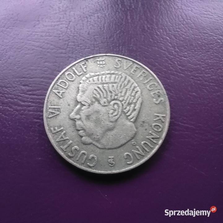 Moneta 1 KORONA 1954 TS SZWECJA Srebro Rzadkość Pruszków