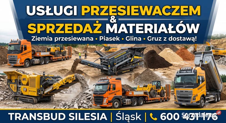 Wynajem Przesiewacza Mobilnego Usługi Usługi śląskie Tarnowskie Góry