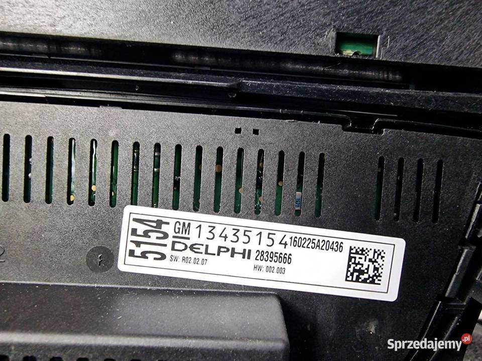 PANEL KLIMATYZACJI OPEL MERIVA B II 13435154 Pozostałe kujawsko-pomorskie Lipno