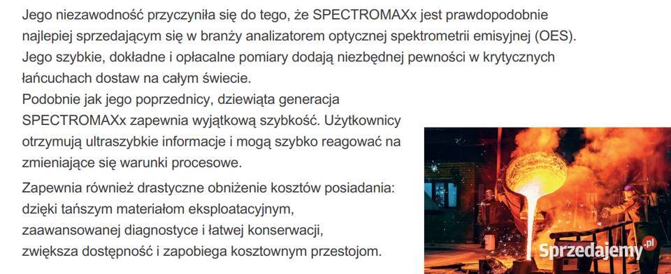 Spektrometr SPECTROMAXX LMX 09 dolnośląskie Wrocław