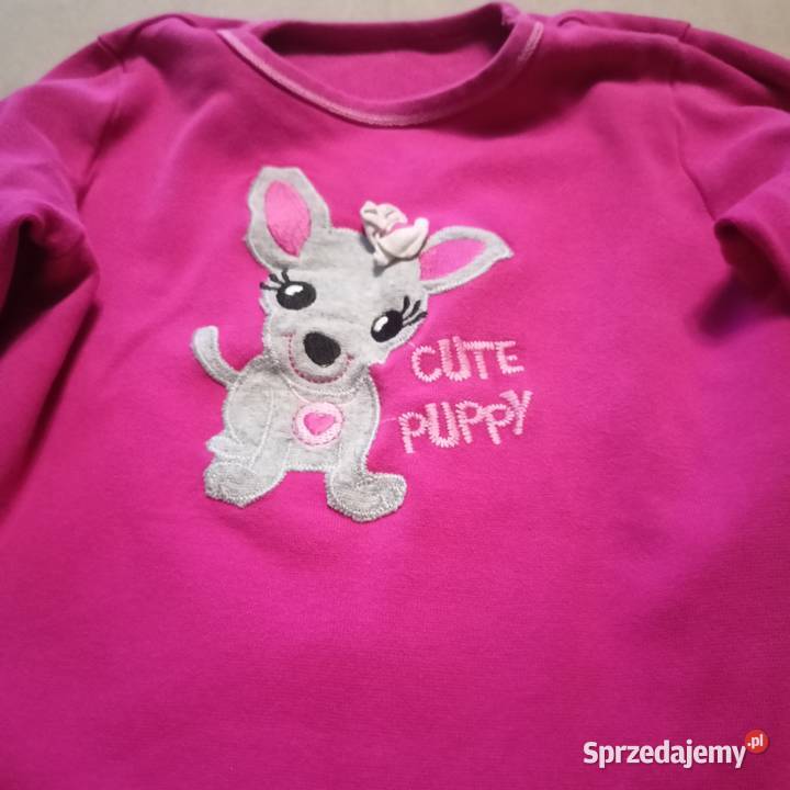 Bluza dziewczęca 8692 Cute Puppy fuksja z haftem Weronikopole