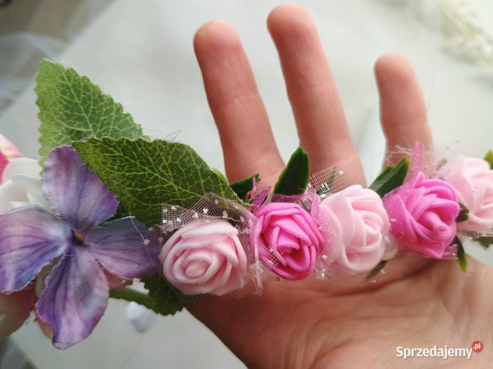 Wianek komunijny ozdobny bok kolorowy