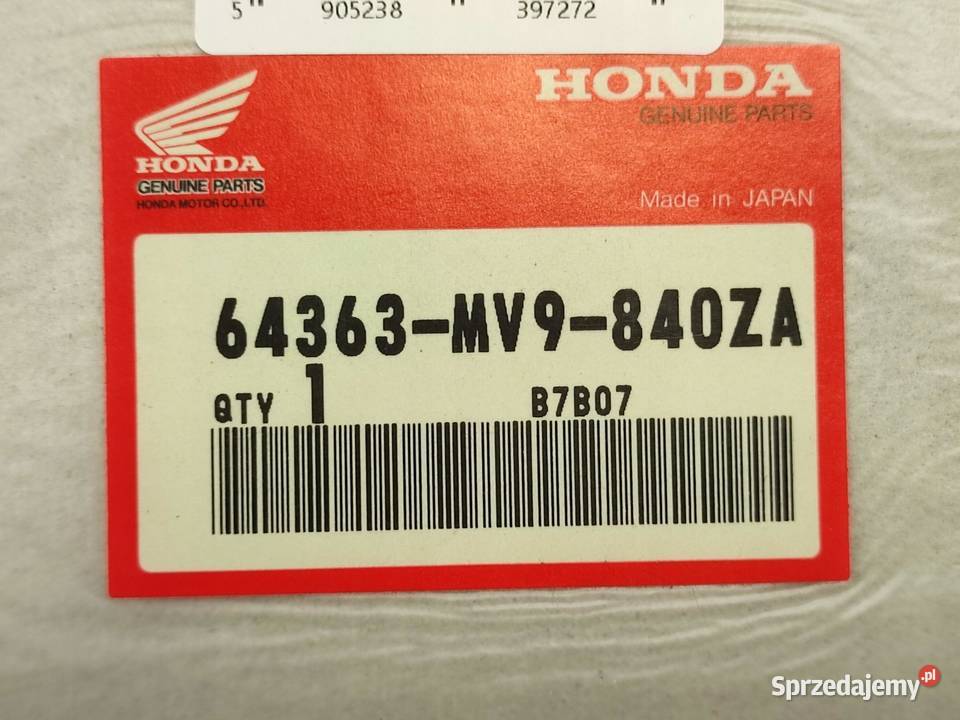 NAKLEJKA LEWY BOCZEK HONDA CBR600F HURRICANE osobowe