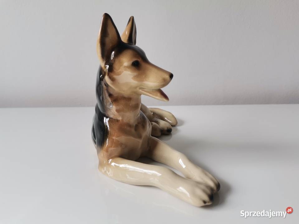Stara figurka porcelanowa Pies owczarek Katowice