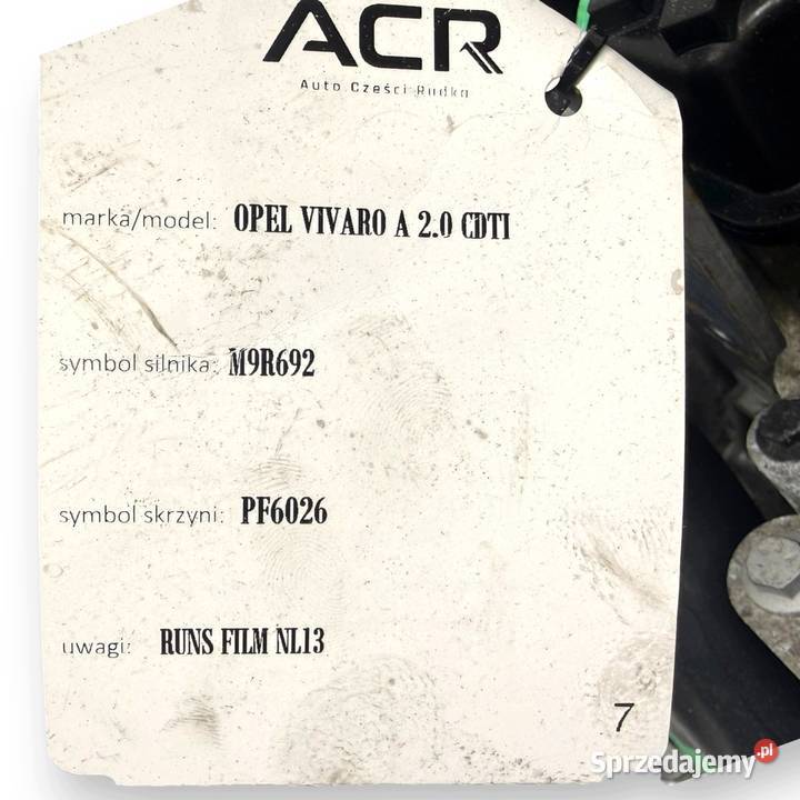 SILNIK M9R692 Opel Vivaro Renault Trafic Nissan lubelskie Chełm