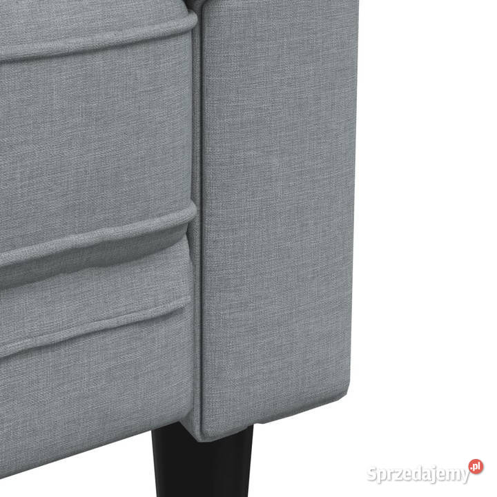 Sofa Chesterfield trzyosobowa jasnoszara obita Warszawa