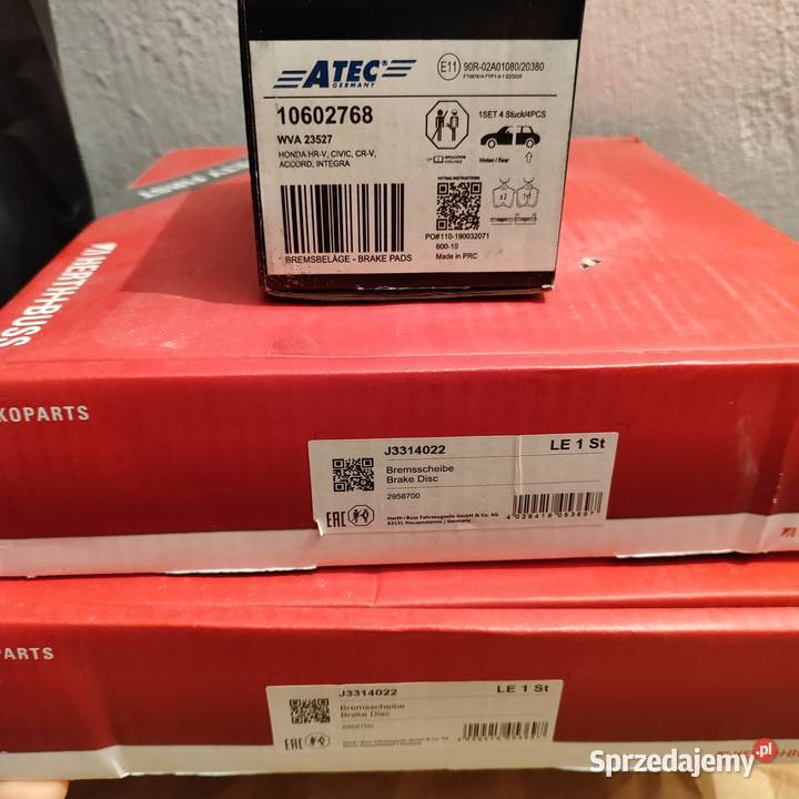 Tarcze klocki hamulcowe tył Honda Accord VI CG Lublin