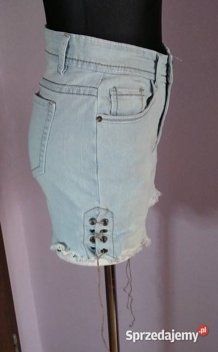 Krótkie spodenki szorty wiązane boki rzemyki Krosno