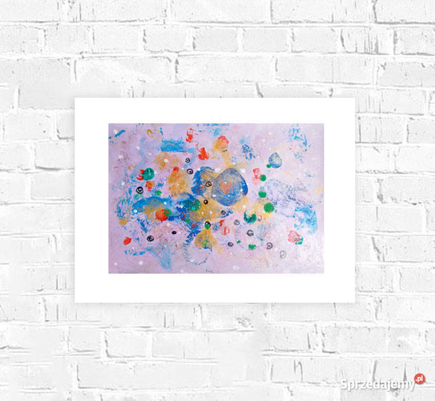 fioletowa abstrakcja nowoczesny rysunek A3 Dekoracje i ozdoby