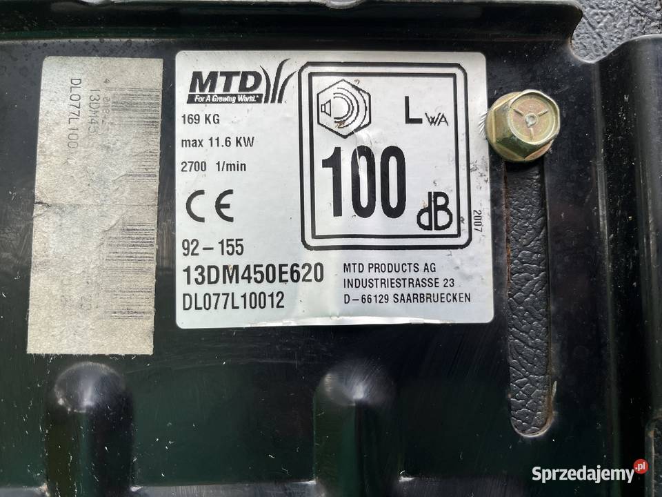 Traktorek kosiarka MTD Mastercut 16 z pompą Łęki Strzyżowskie