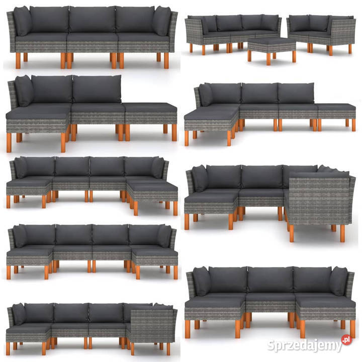 Sofa narożna polirattan i lite drewno sprzedam