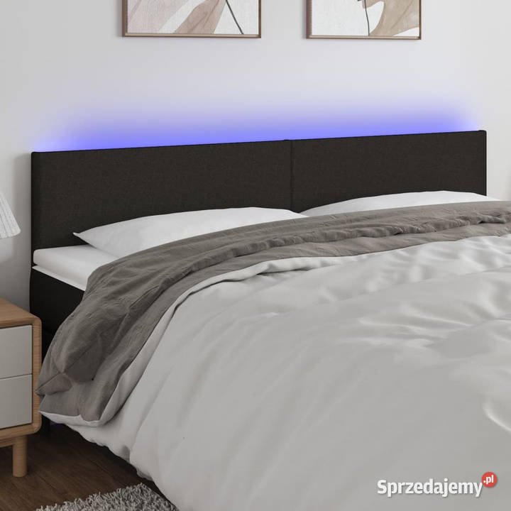Zagłówek do łóżka z LED czarny 160x5x7888 Warszawa