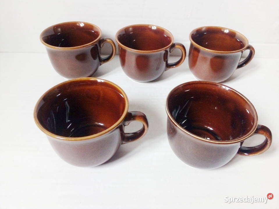 5 filiżanek Pruszków porcelit vintage PRL śląskie Częstochowa