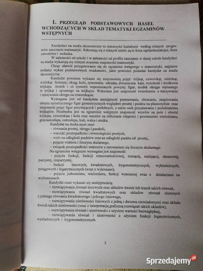 Matematyka kandydatów na studia ekonomiczne miękka Kraków