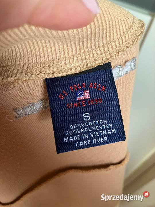 Welurowa damska brązowa bluza misio US Polo Assn Bez wzoru Nisko sprzedam