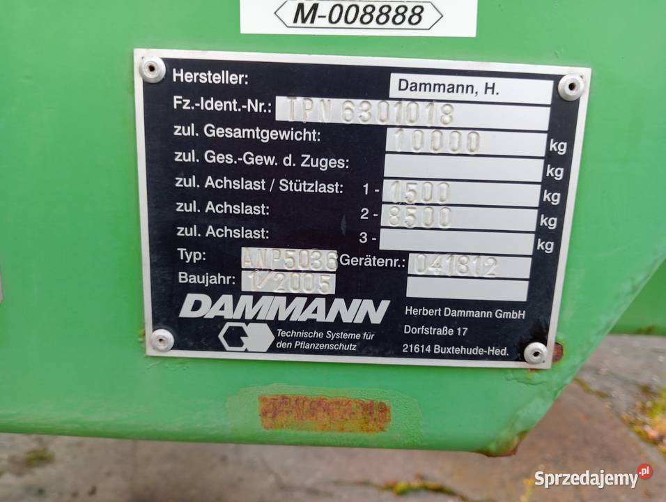 Opryskiwacz dammann Profi class 5000 litrów nieuszkodzony Maszewo