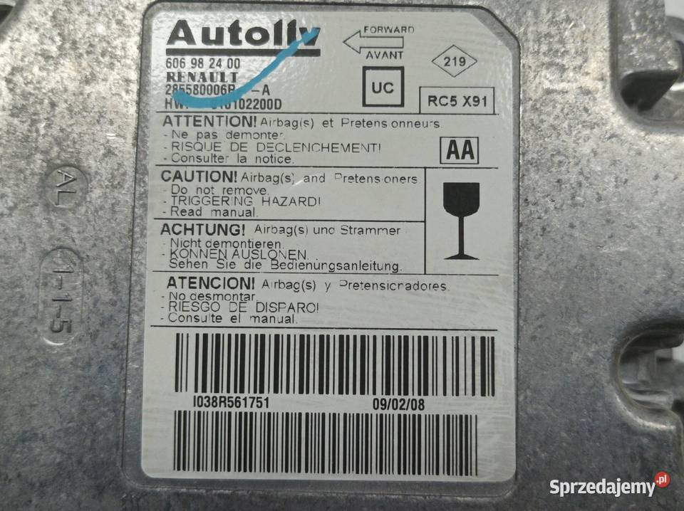 SENSOR AIRBAG 285580006R Renault Laguna III 2007