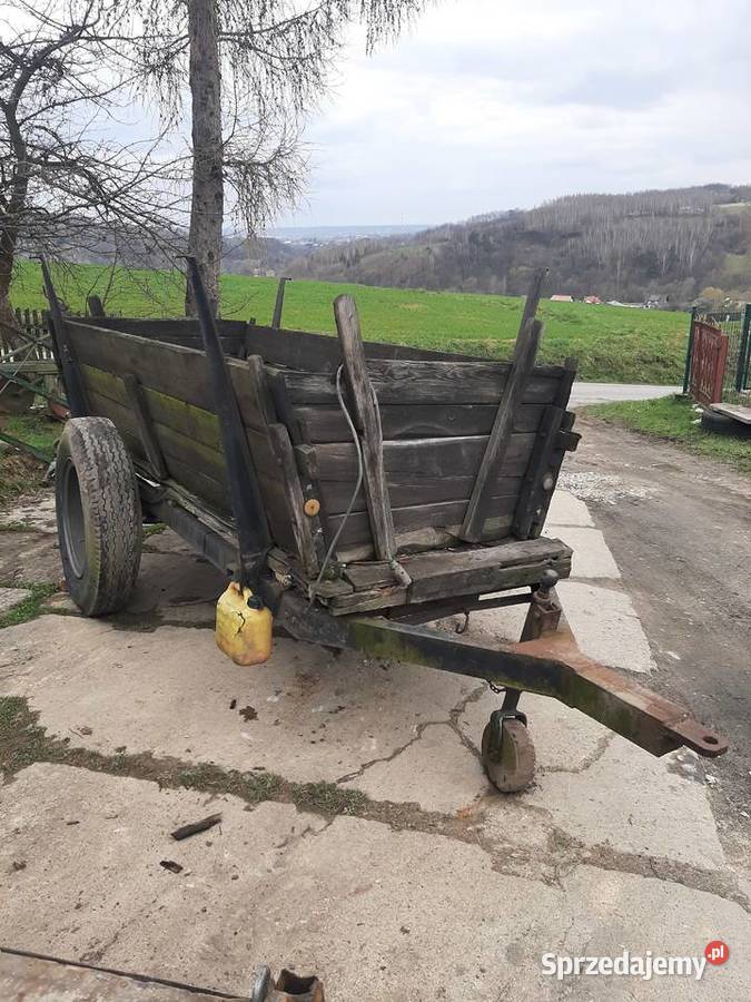 Przyczepa dwukolówka wóz masywna jednoosiową nieuszkodzony