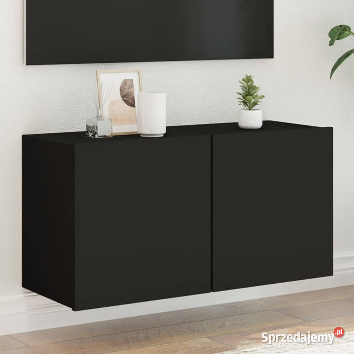 Ścienna szafka TV czarna 80x30x41 WM836954 Warszawa sprzedam