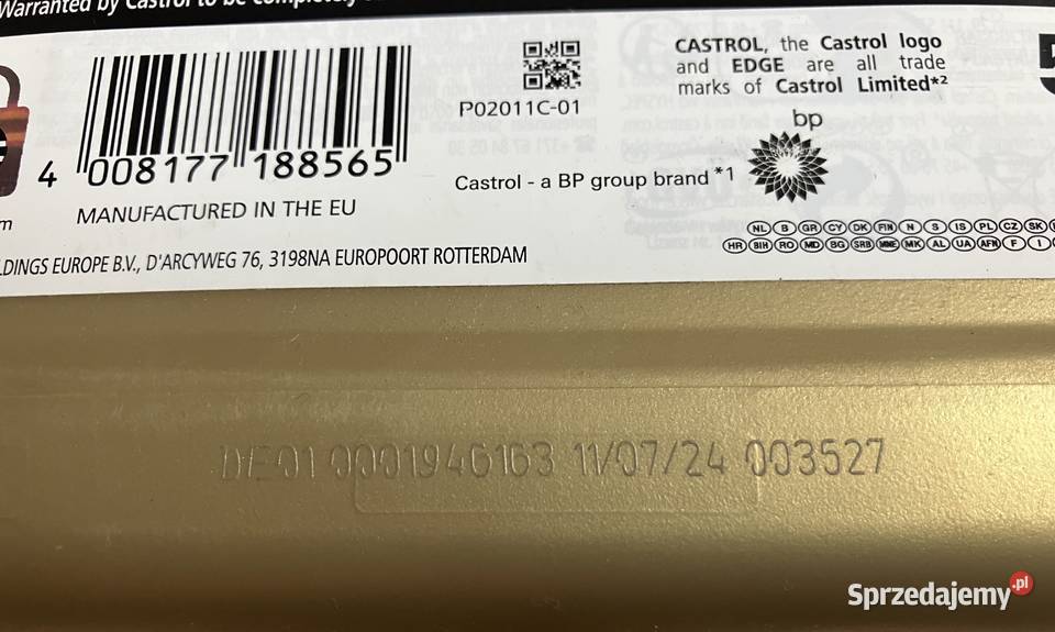 Castrol Edge Olej Silnikowy 5W30 LL 12l Tychy sprzedam
