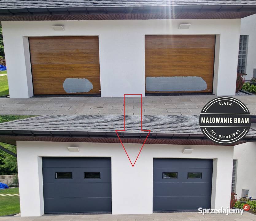 Nowe Panele BRAMA garażowa WYMIANA PŁASZCZA Dom i Ogród śląskie