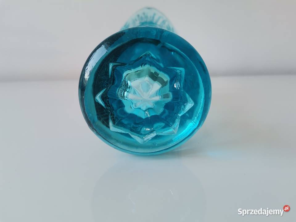 Stary turkusowy wazon Rozety 2259 HSG Ząbkowice Katowice