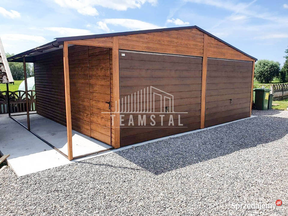 GARAŻ BLASZANY 6m x 6m dwuspad 2x Brama drzwi Nowy Sącz