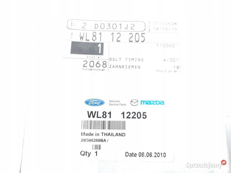 PASEK ROZRZĄDU FORD RANGER MAZDA SERIA B 25 TD D lubelskie sprzedam