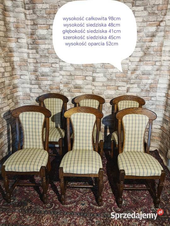 6 porządnych dębowych krzeseł świętokrzyskie Sandomierz
