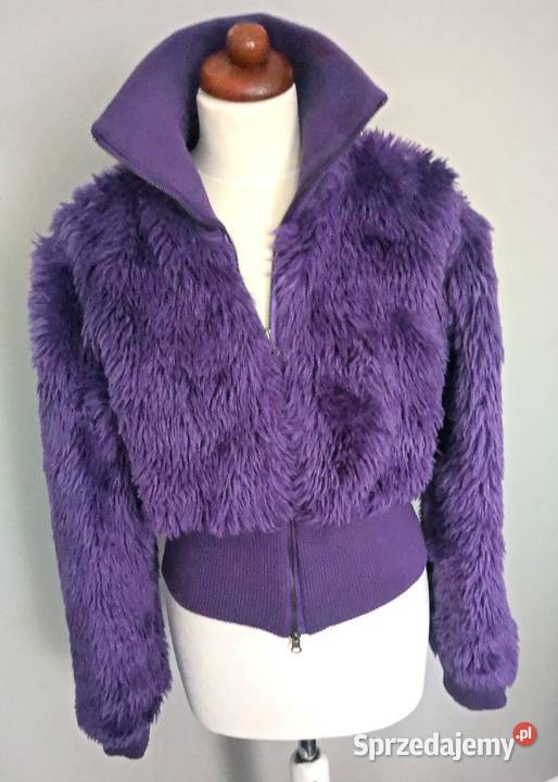 Futerko sztuczne bomberka fioletowe jesień zima fioletowy Kurtki i płaszcze łódzkie Łódź